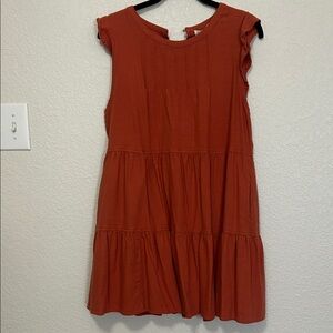 Chic Sleeveless Rust Mini Dress